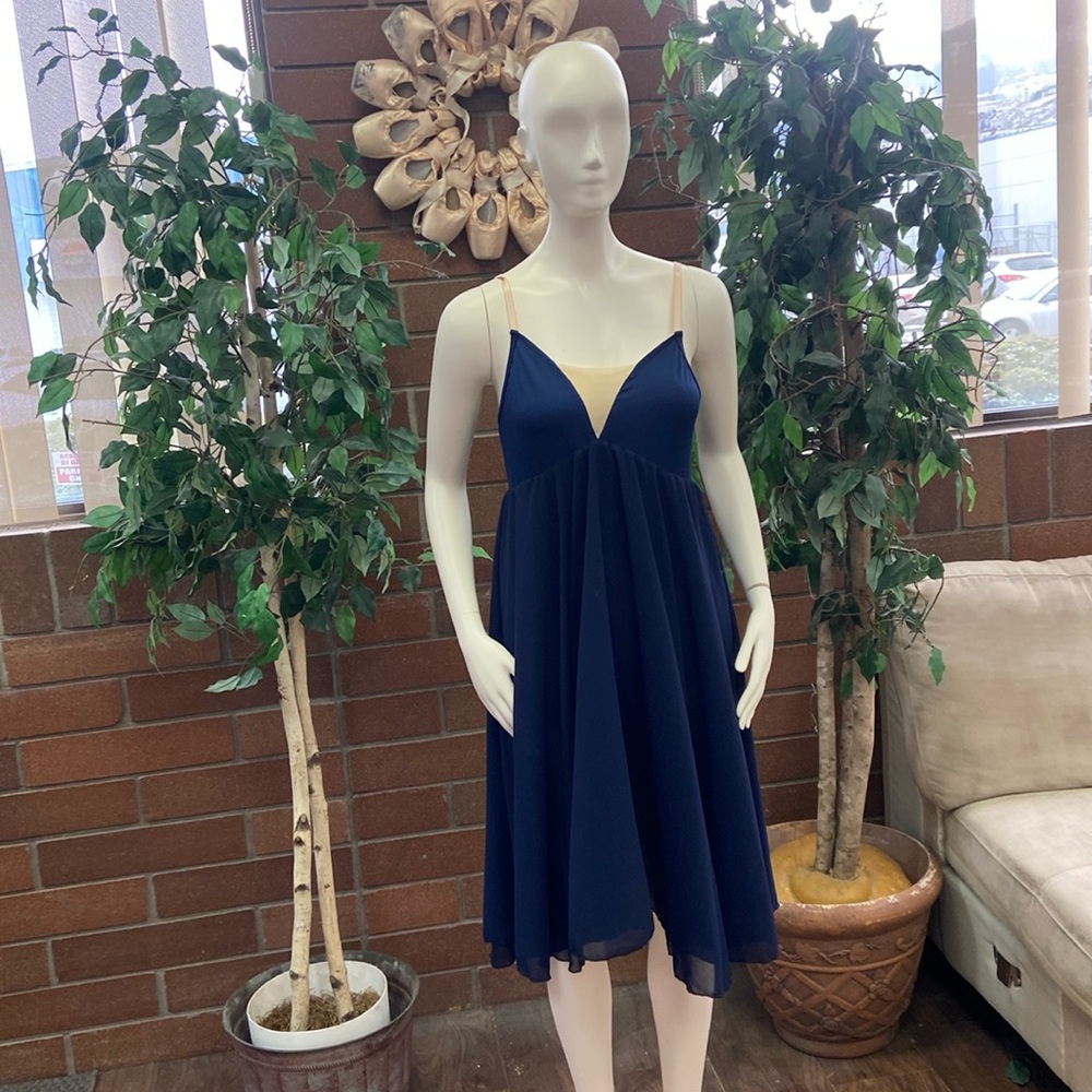 Knee length navy dress